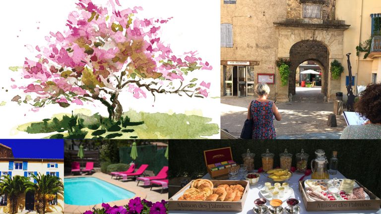 Spring sketching holiday in the Minervois: Cherry Blossoms and Cocktails!