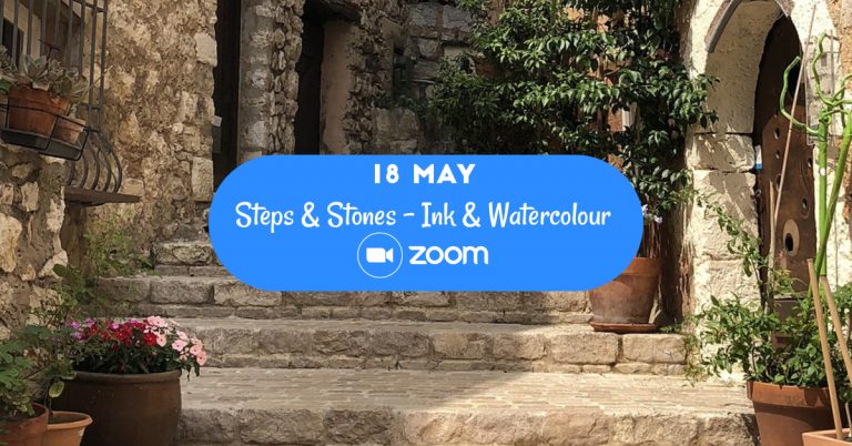 Steps & Stones – Ink & Watercolour – LIVE!