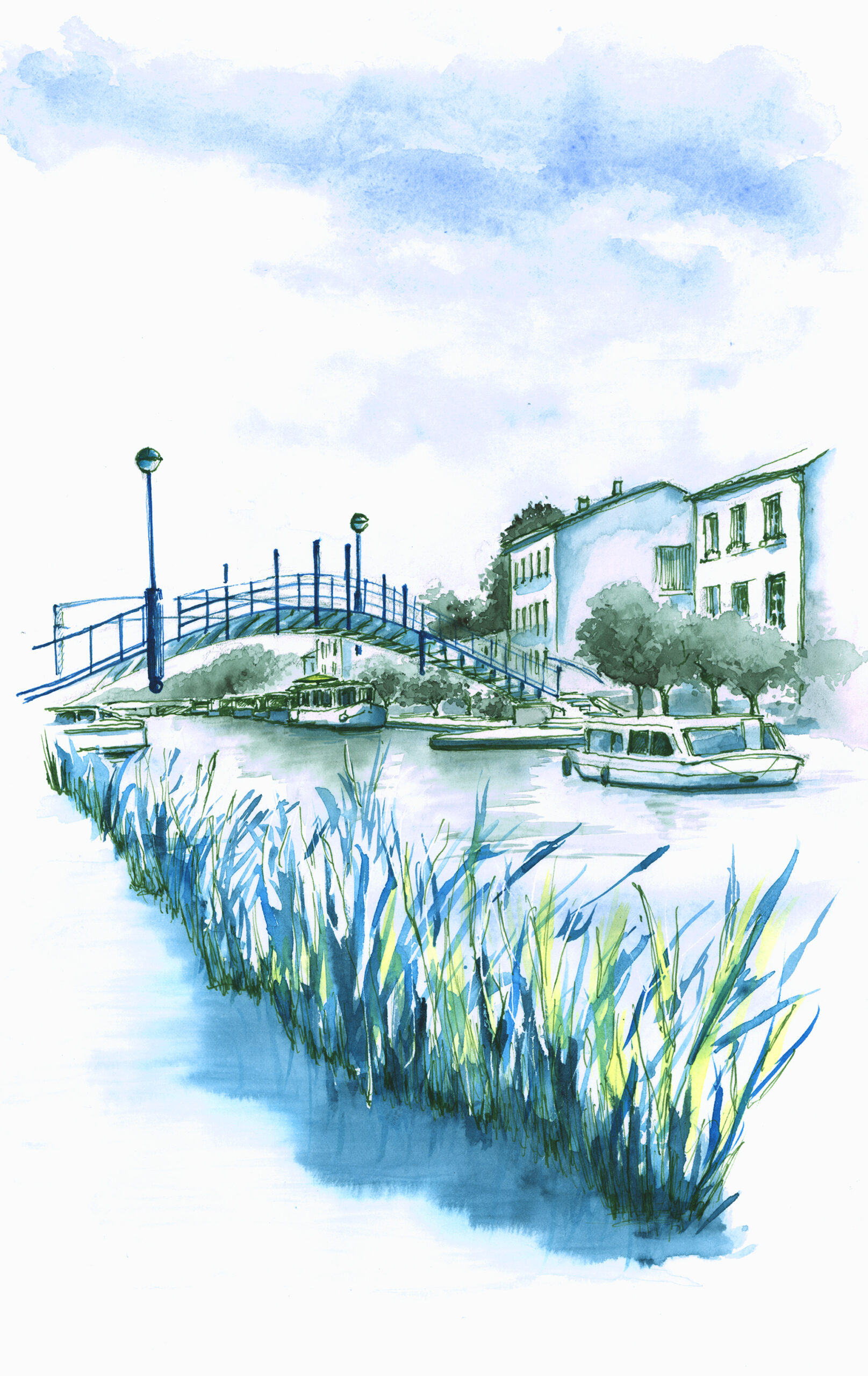 Le pont bleu Homps